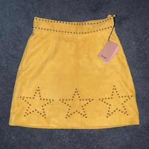MIU MIU YELLOW STAR STUD SKIRT